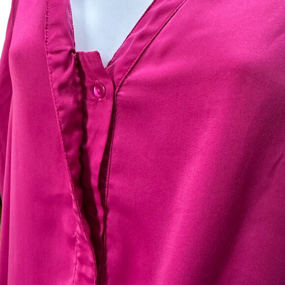 Melissa McCarthy Seven7 Magenta V-Neck Button Up Blouse Size 1X - Picture 4 of 12